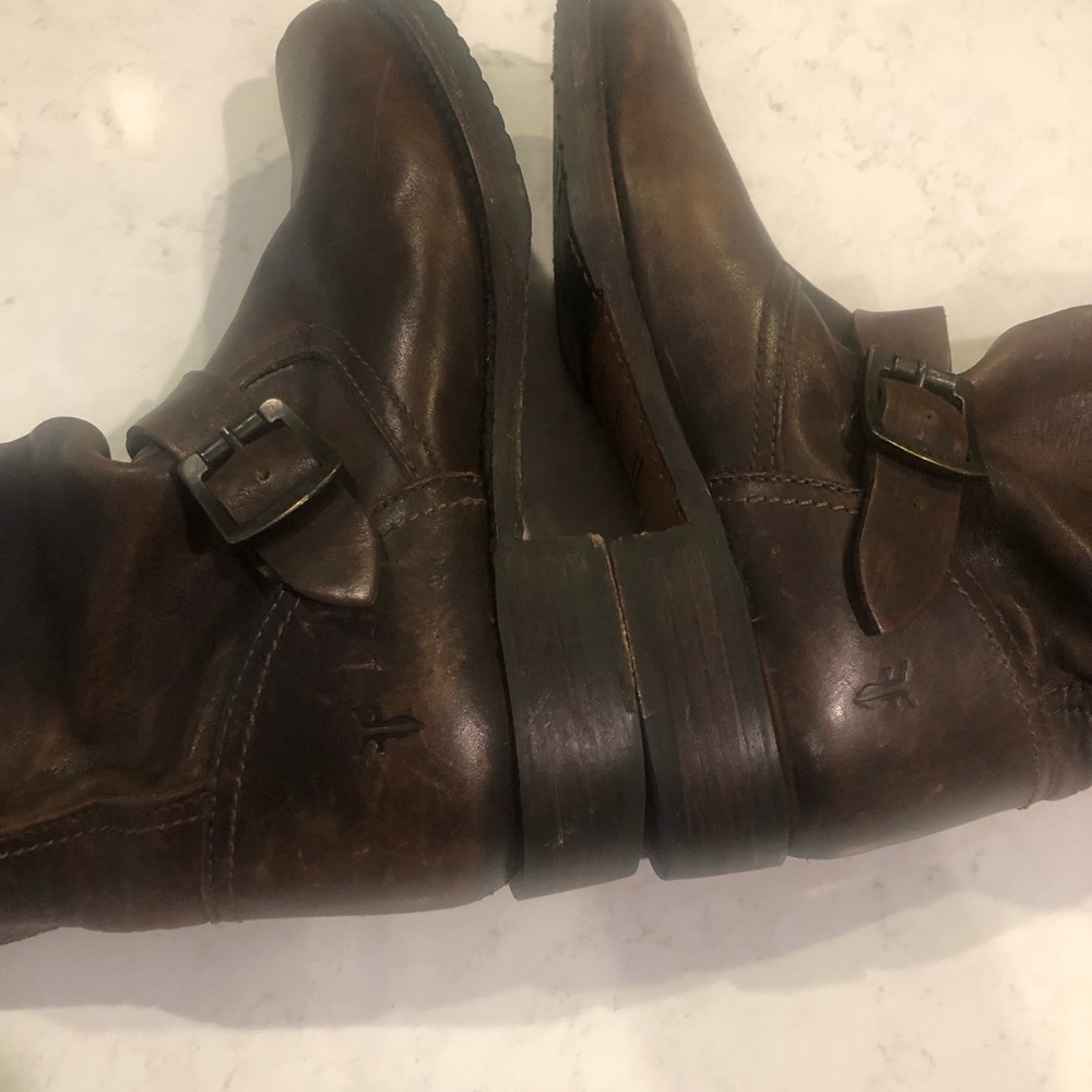 Frye Dark Brown Leather Boots - Picture 4 of 7